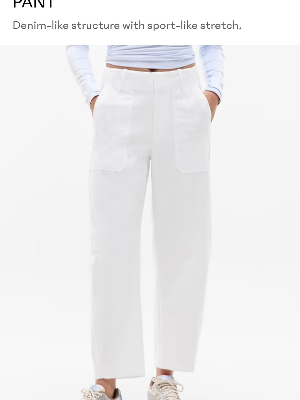 NWOT Athleta Skyline High Rise White Barrel Leg Pants